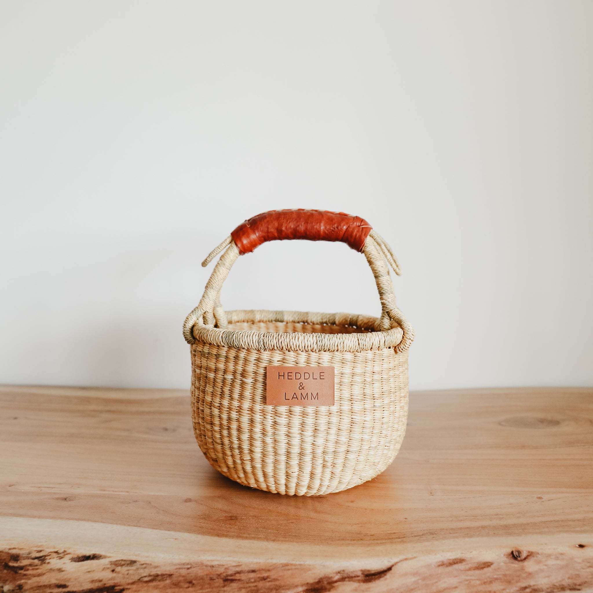 Small Bolga Basket - Brown Handle