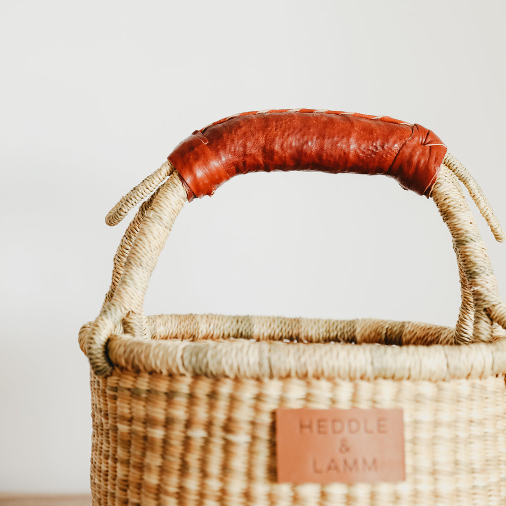 Small Bolga Basket - Brown Handle