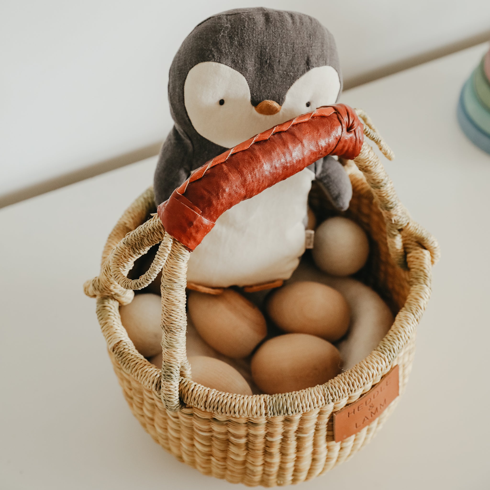 Small Bolga Basket - Brown Handle