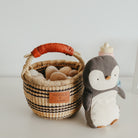 Small Bolga Basket - Blue Stripes