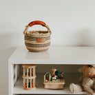 Small Bolga Basket - Blue Stripes