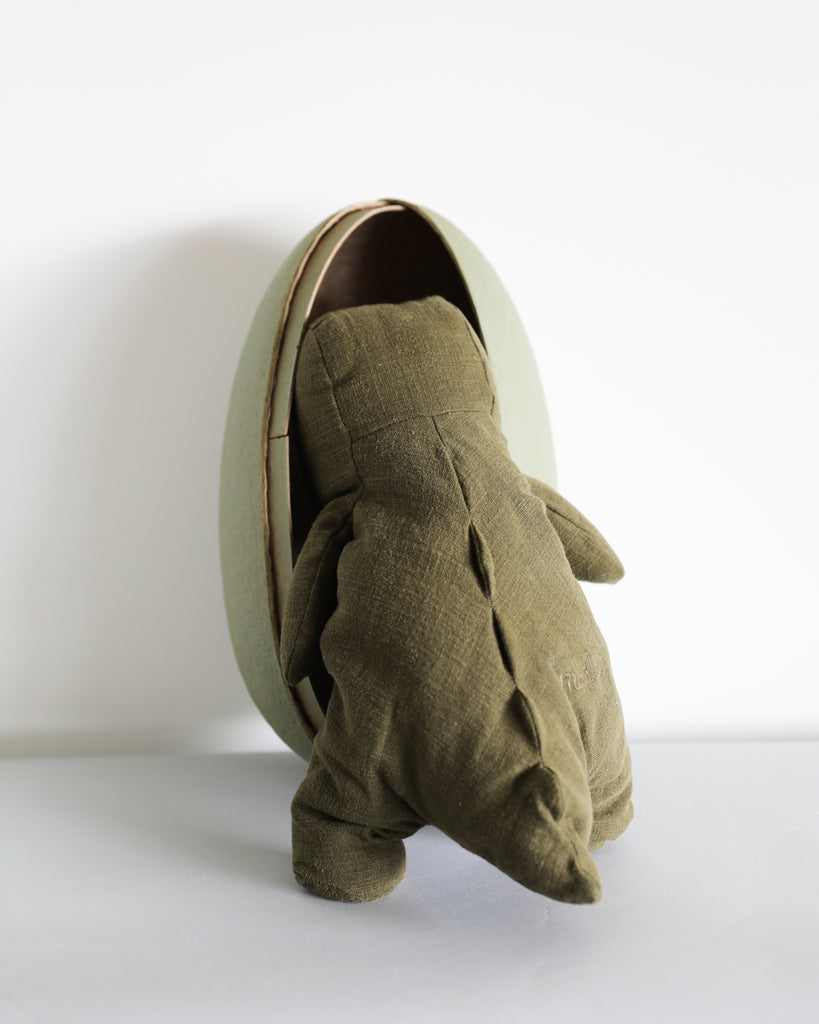 Maileg | Gantosaurus in Egg, Medium - Forrest Green