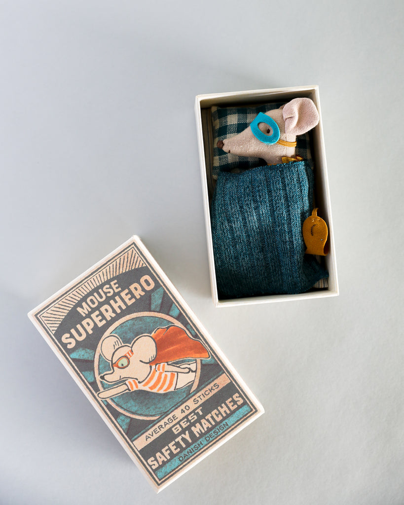 Maileg | Superhero Mouse - Little Brother in Box