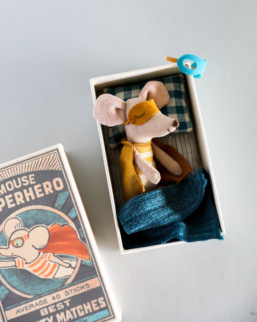 Maileg | Superhero Mouse - Little Brother in Box