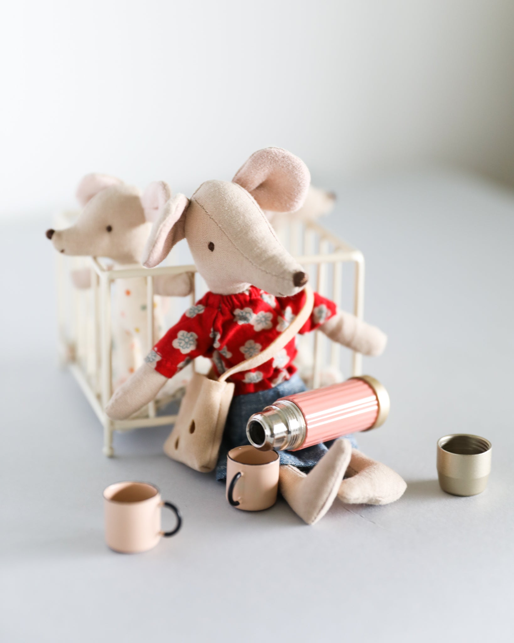 Maileg | Thermos and Cups - Soft Coral