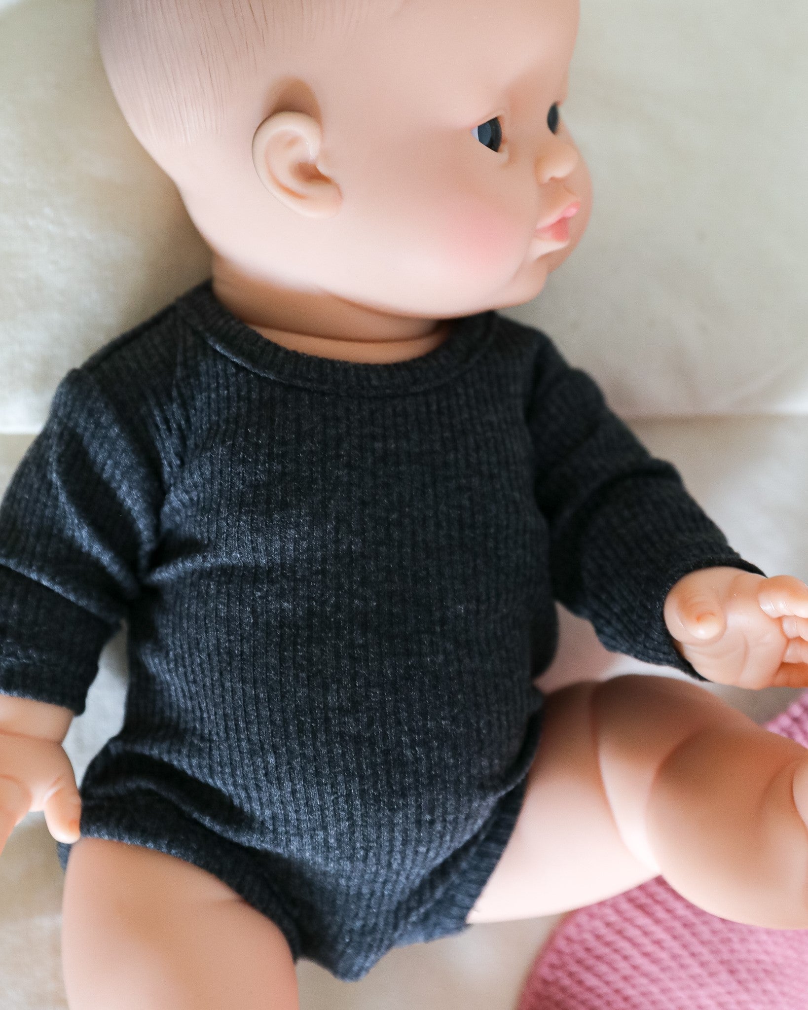 Minikane Doll Clothes | Baby Doll Bodysuit (Grey)