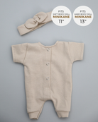 Minikane Doll Clothes | Baby Doll Jumpsuit with Headband (White)