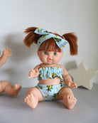 Minikane Doll Clothes | Two-Piece Lemon Swimsuit with Headband
