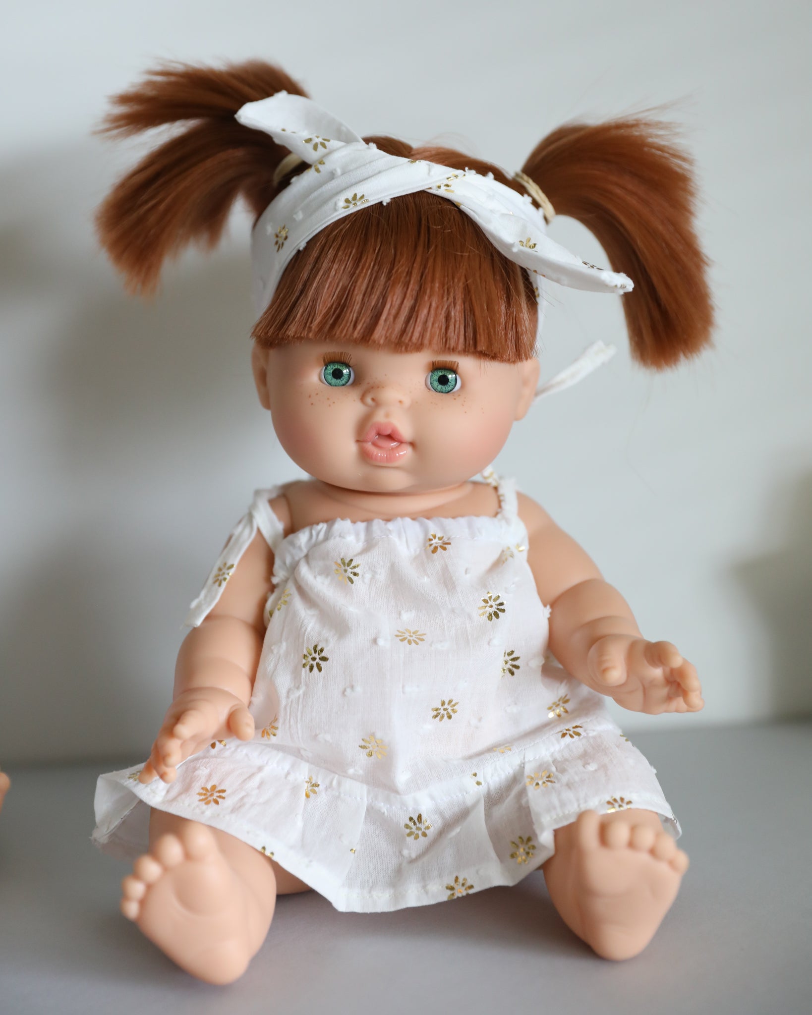 Minikane Doll Clothes | White Summer Dress with Headband