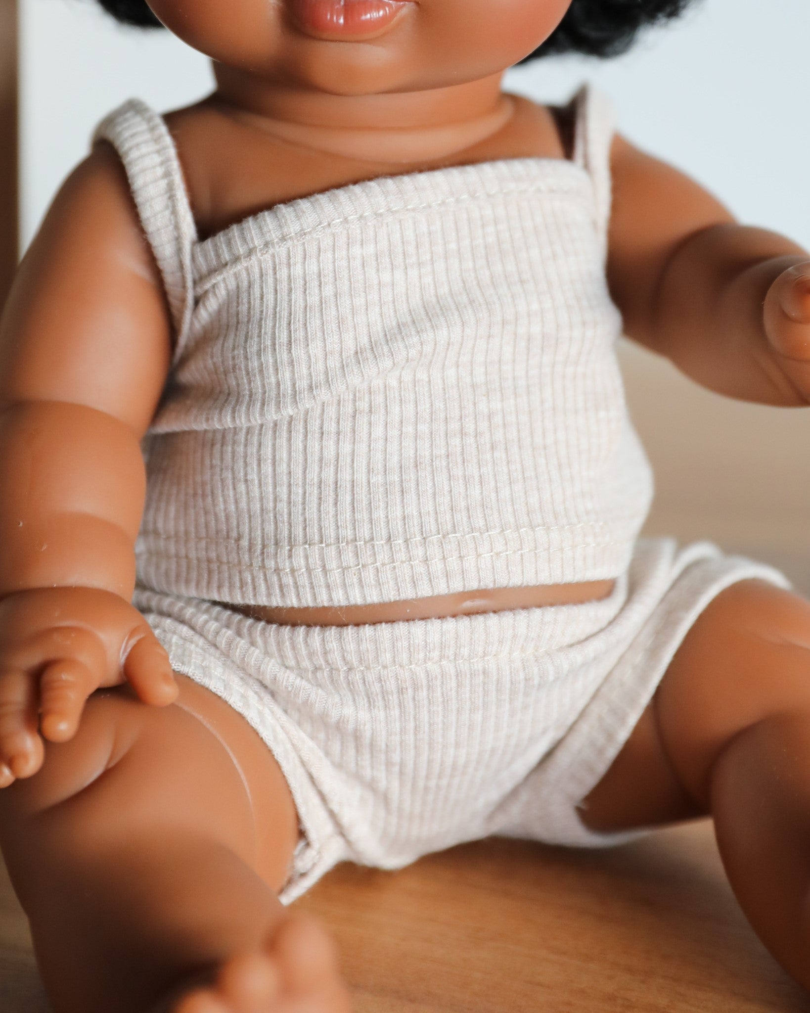 Minikane Doll Clothes | Baby Boy Doll Underwear Set (Beige)