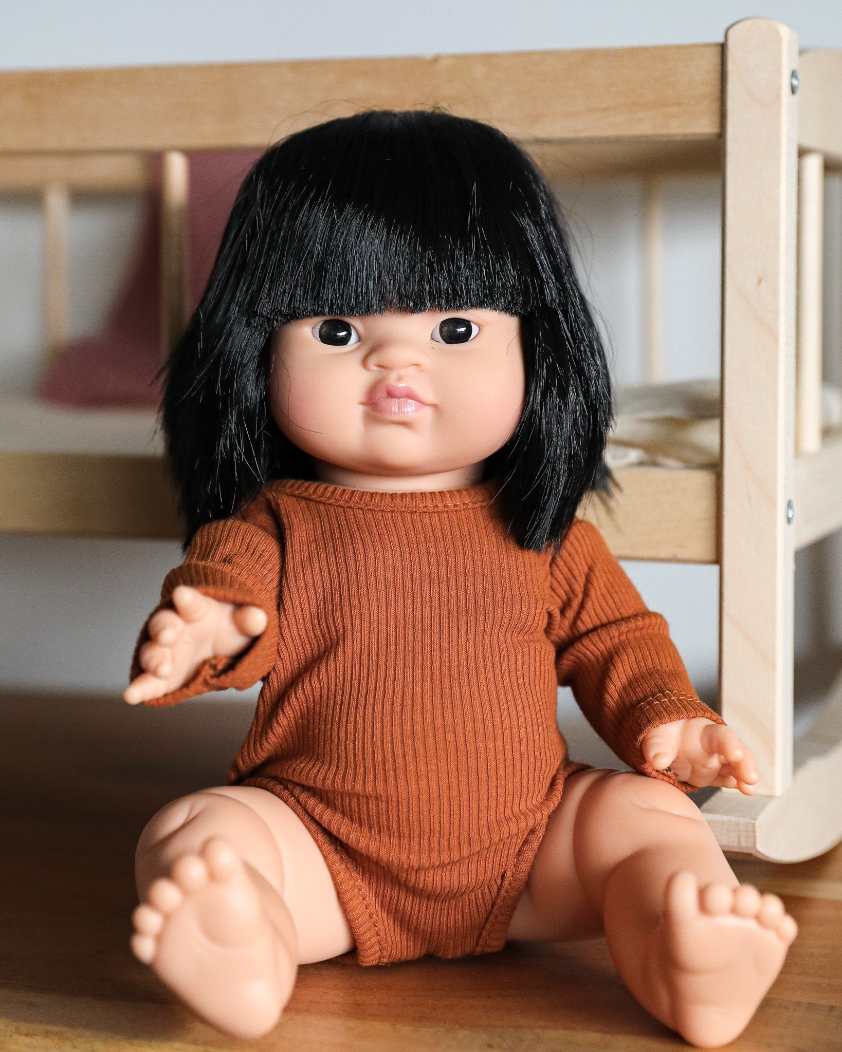Minikane Doll Clothes | Baby Doll Bodysuit (Brown)