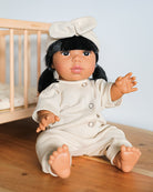 Minikane Doll Clothes | Baby Doll Jumpsuit with Headband (White)