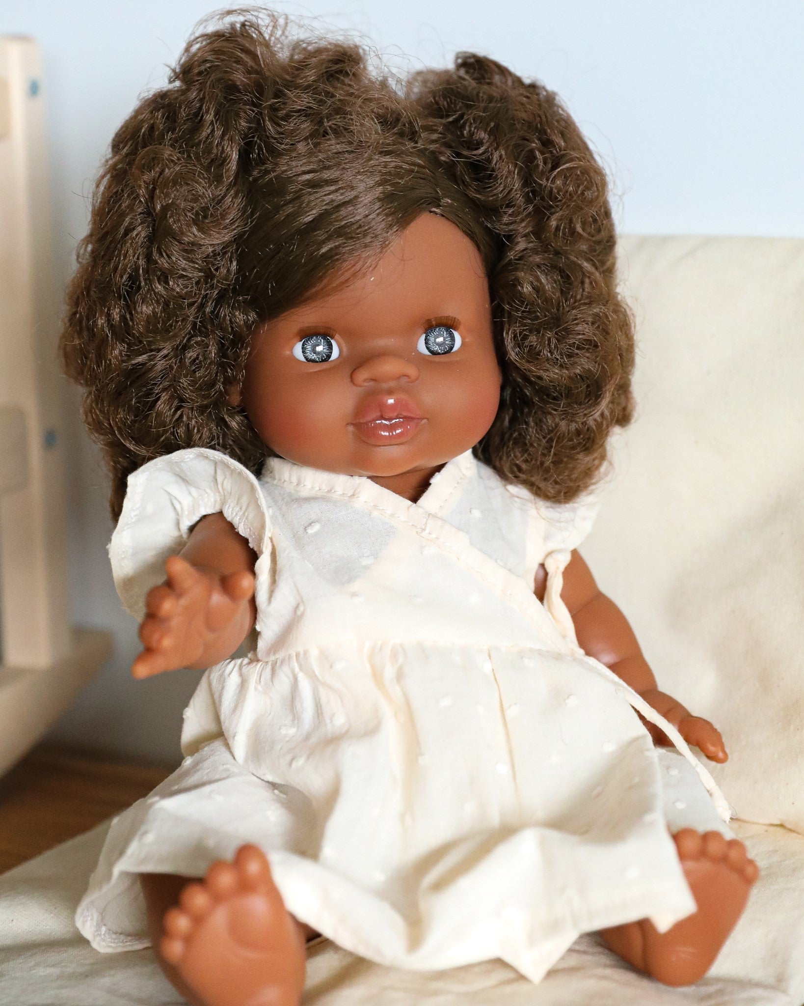 Minikane Doll Clothes | Baby Doll Dress (White)