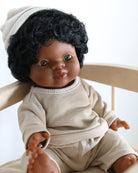 Minikane Doll Clothes | Baby Doll Fleece Pant Set with Hat (White)
