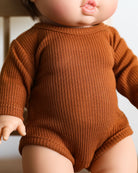 Minikane Doll Clothes | Baby Doll Bodysuit (Brown)