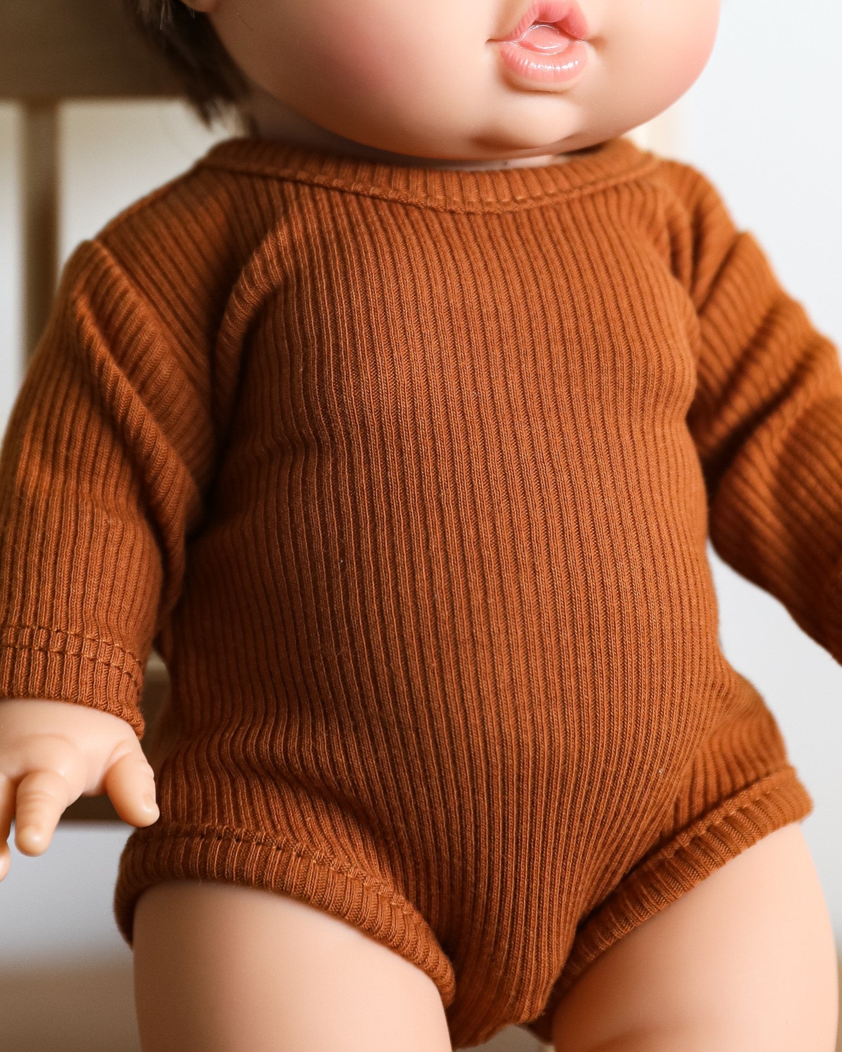 Minikane Doll Clothes | Baby Doll Bodysuit (Brown)