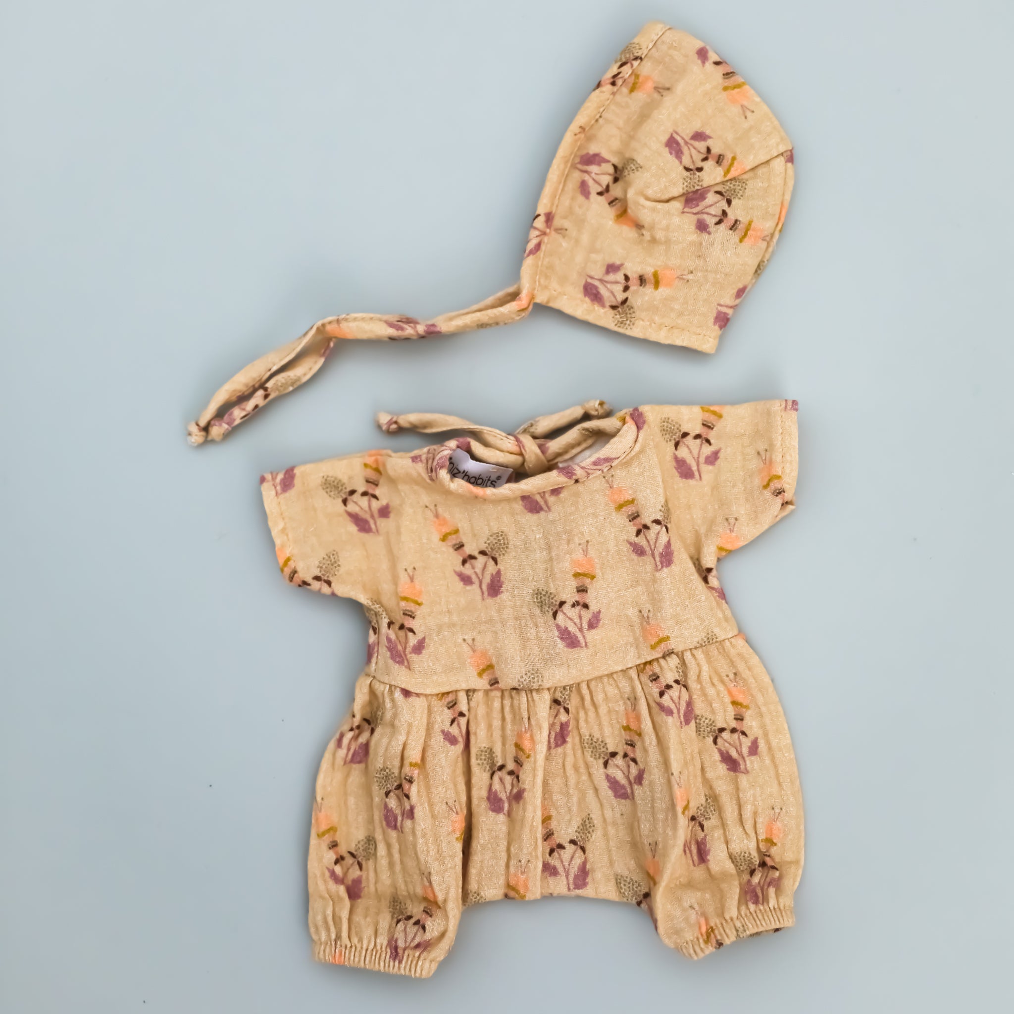 Minikane Doll Clothes - Flower Romper with Bonnet