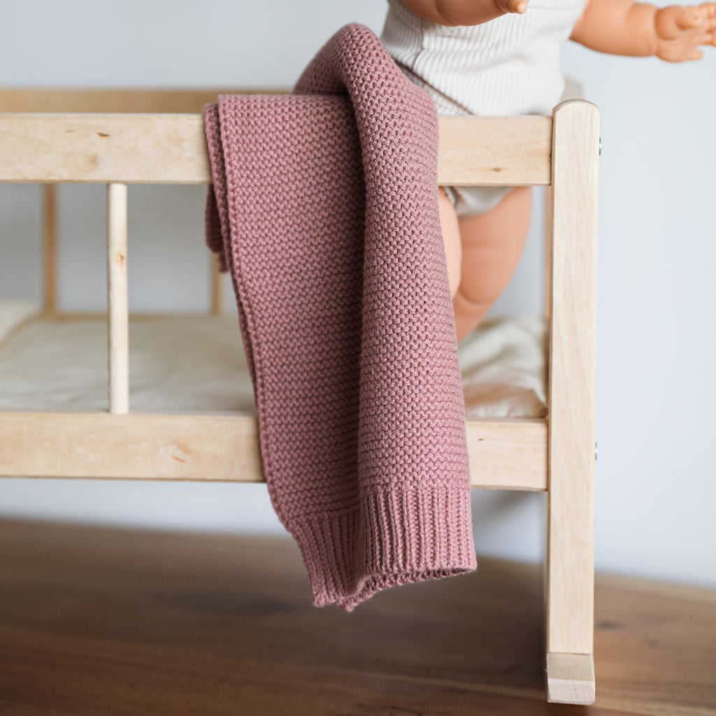 Minikane Doll Furniture - Wooden Baby Doll Cradle