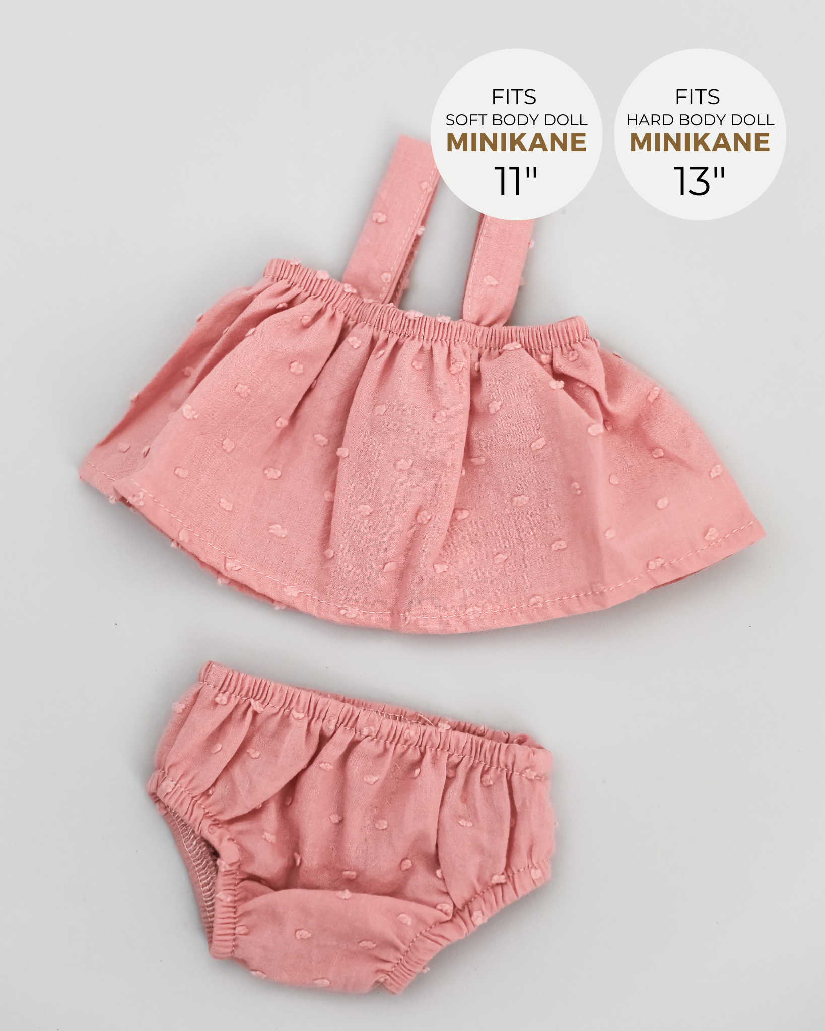 Minikane Doll Clothes | Baby Doll Bloomer and Tank Set (Rose)