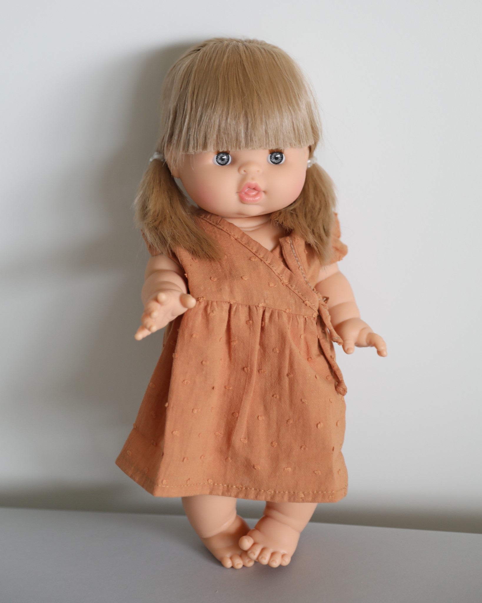 Minikane Doll Clothes | Baby Doll Dress (Brown)
