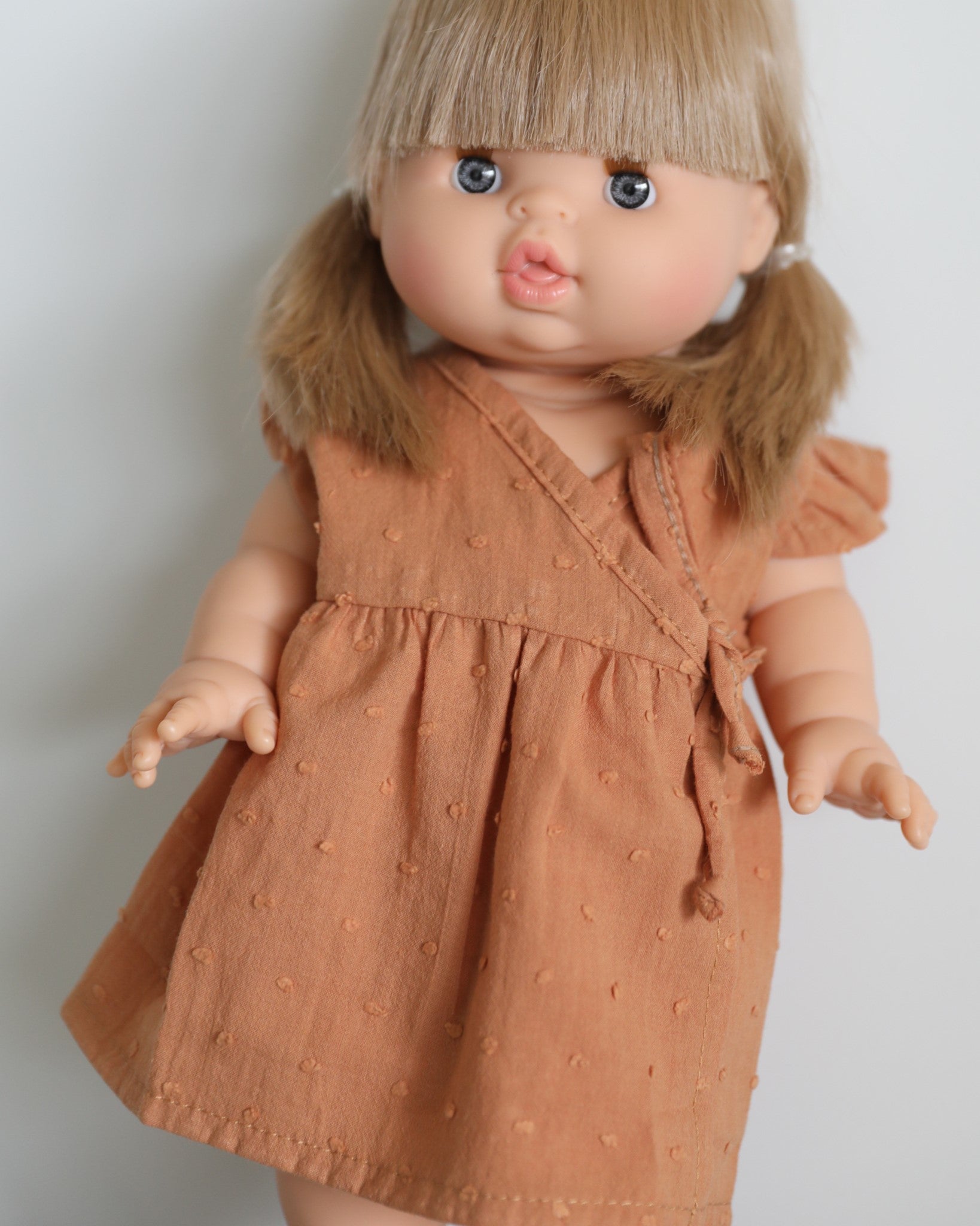 Minikane Doll Clothes | Baby Doll Dress (Brown)