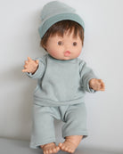 Minikane Doll Clothes | Baby Doll Fleece Pant Set with Hat (Mint)