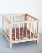 Minikane Doll Furniture | Wooden Baby Doll Playpen - Bird Print