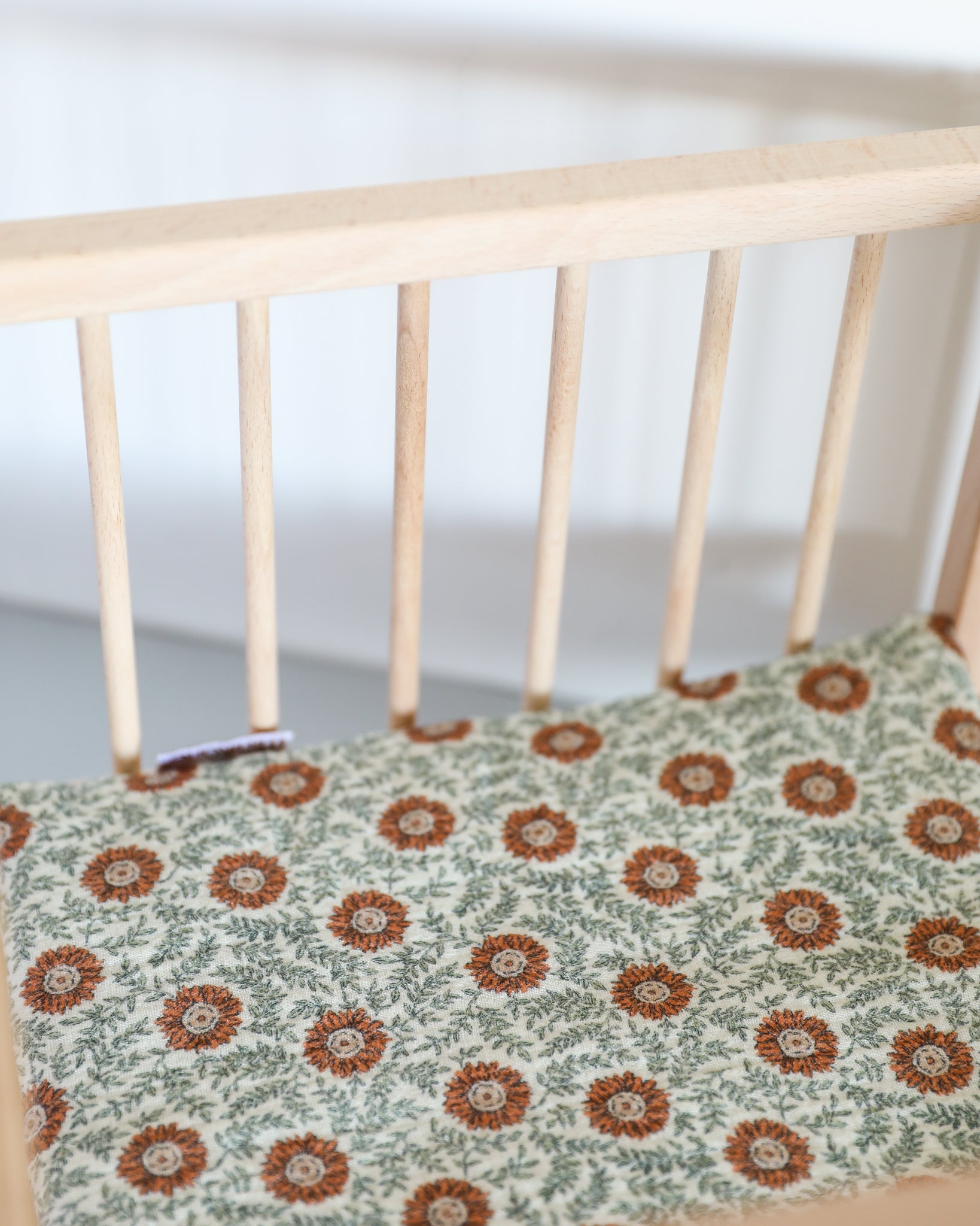 Minikane Doll Furniture | Wooden Baby Doll Playpen - Sunflower Print