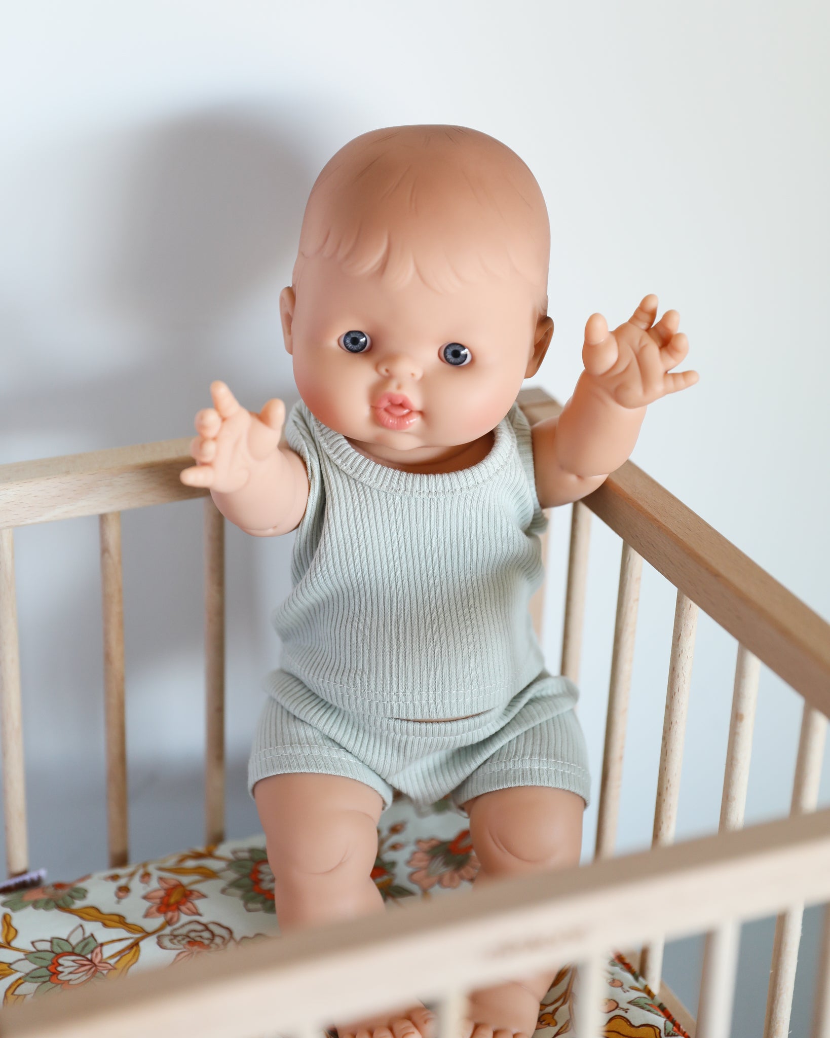 Minikane Doll Clothes | Baby Boy Doll Tank Set (Mint)