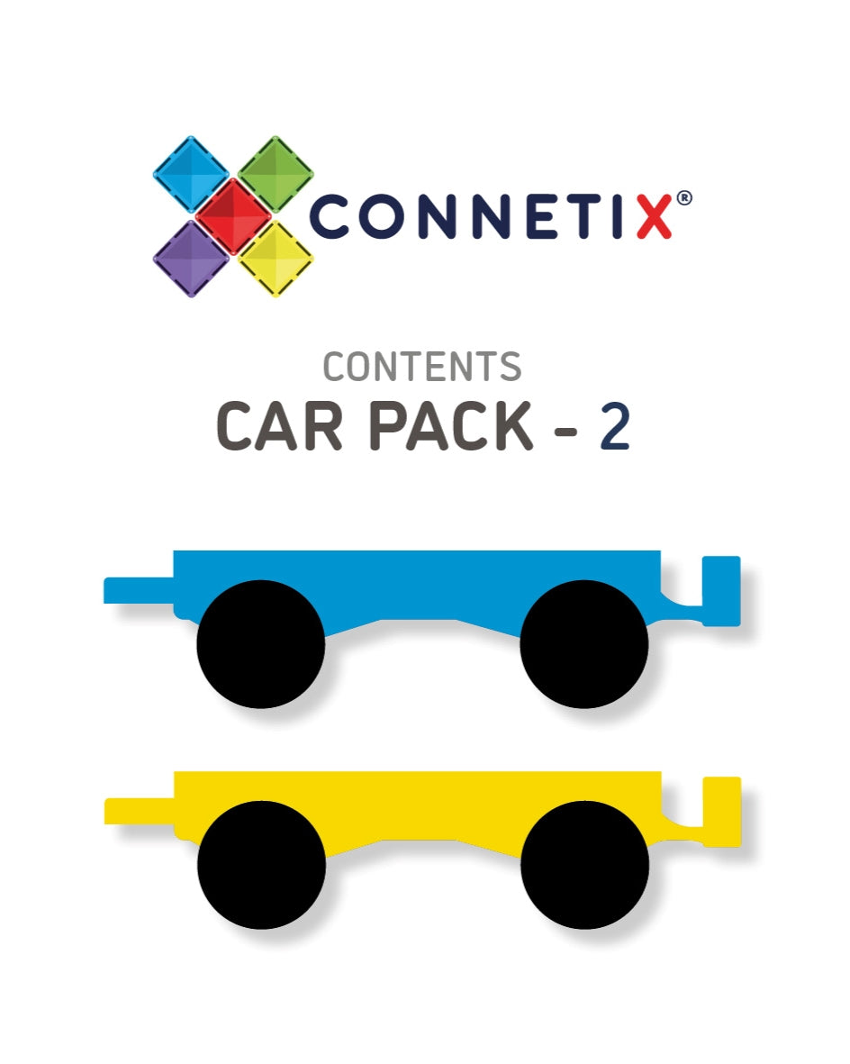 Connetix Tiles RAINBOW 2 Piece Car Base Pack
