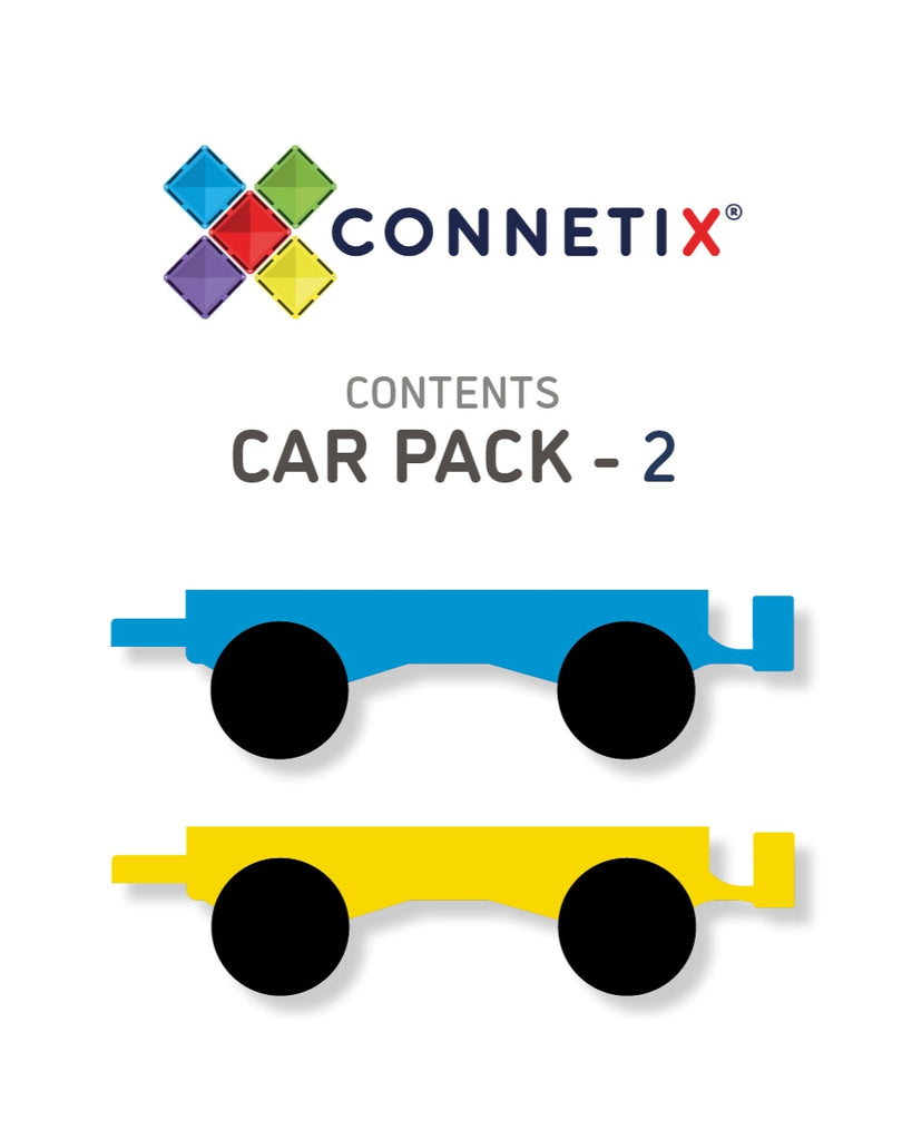 Connetix Tiles RAINBOW 2 Piece Car Base Pack