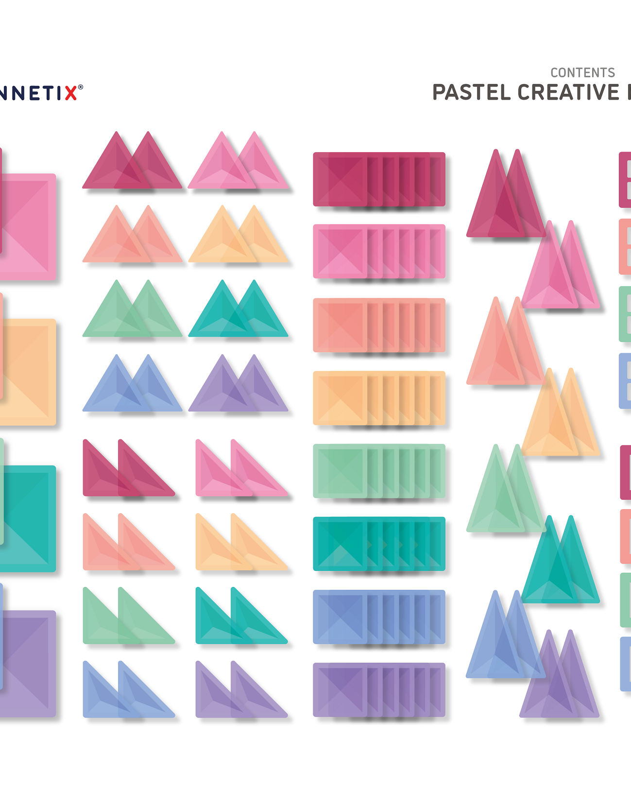 Connetix Tiles PASTEL 120 Piece Creative Pack