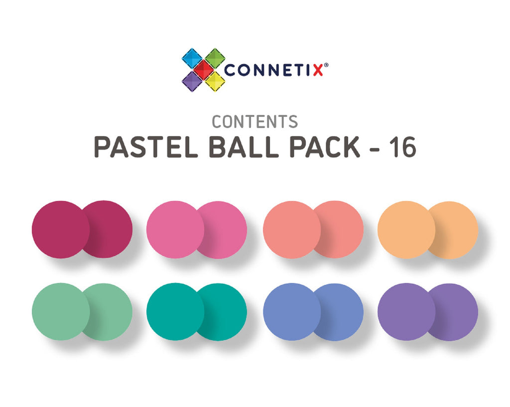 Connetix Tiles PASTEL 16 Piece Replacement Ball Pack