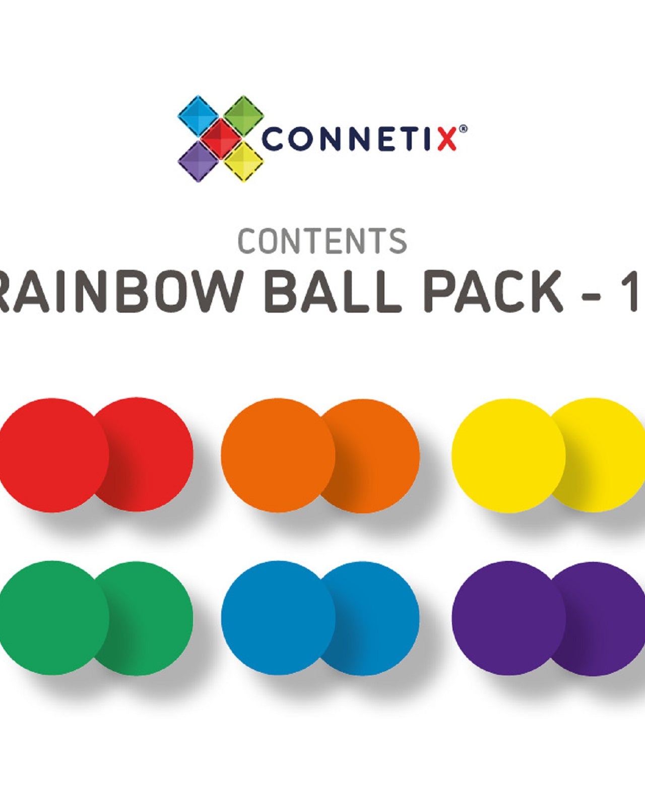 Connetix Tiles RAINBOW 12 Piece Replacement Ball Pack