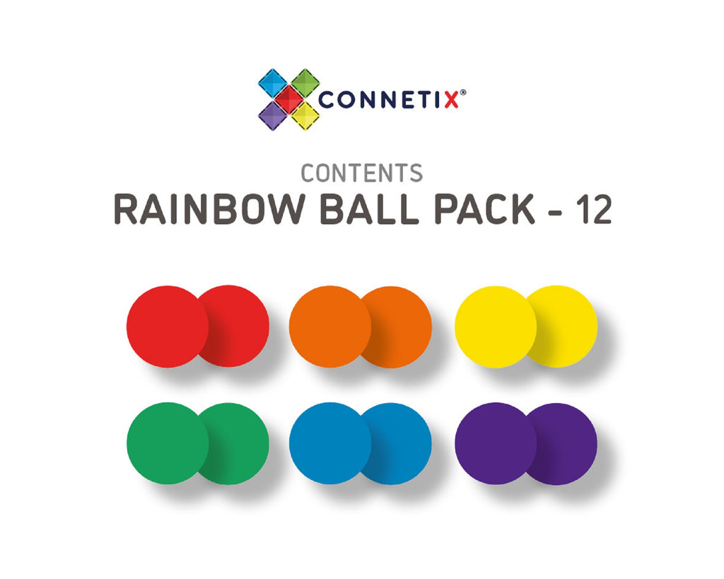 Connetix Tiles RAINBOW 12 Piece Replacement Ball Pack
