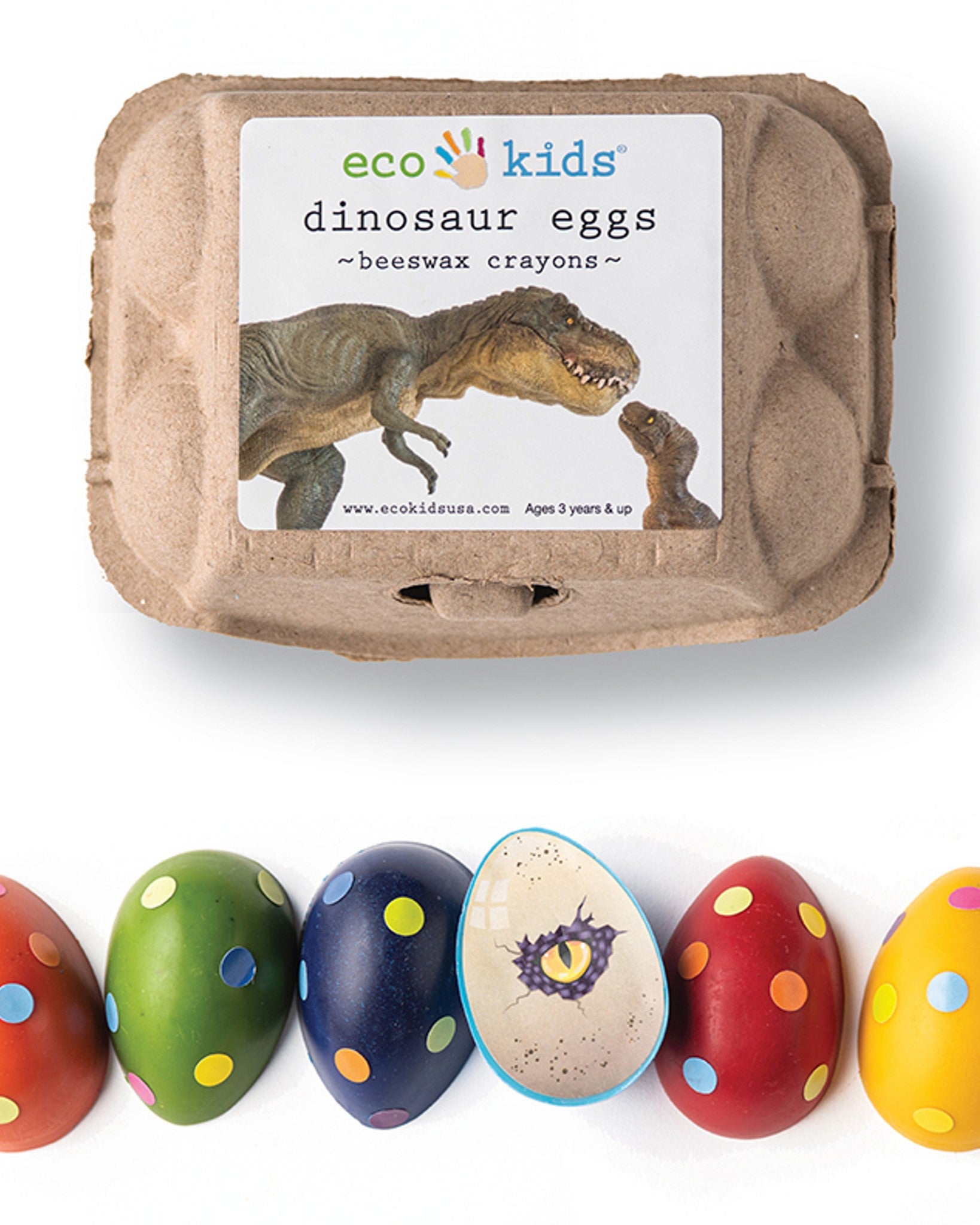 Dinosaur Eggs Beeswax Crayons (set of 6)
