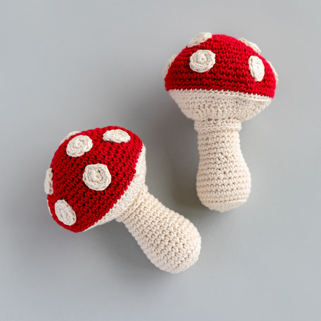 Handmade Mushroom Rattle, Play Food