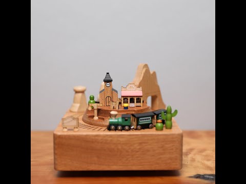 Wooden Music Box - Western Train