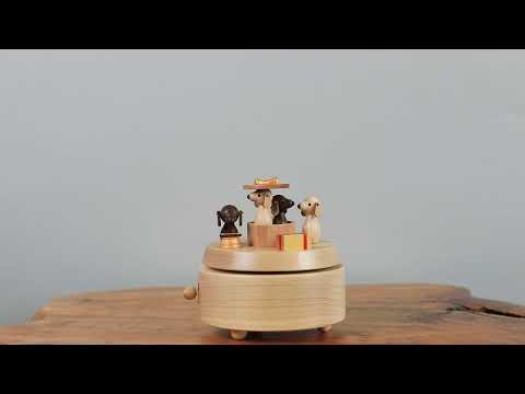 Wooden Music Box - Box Puppies