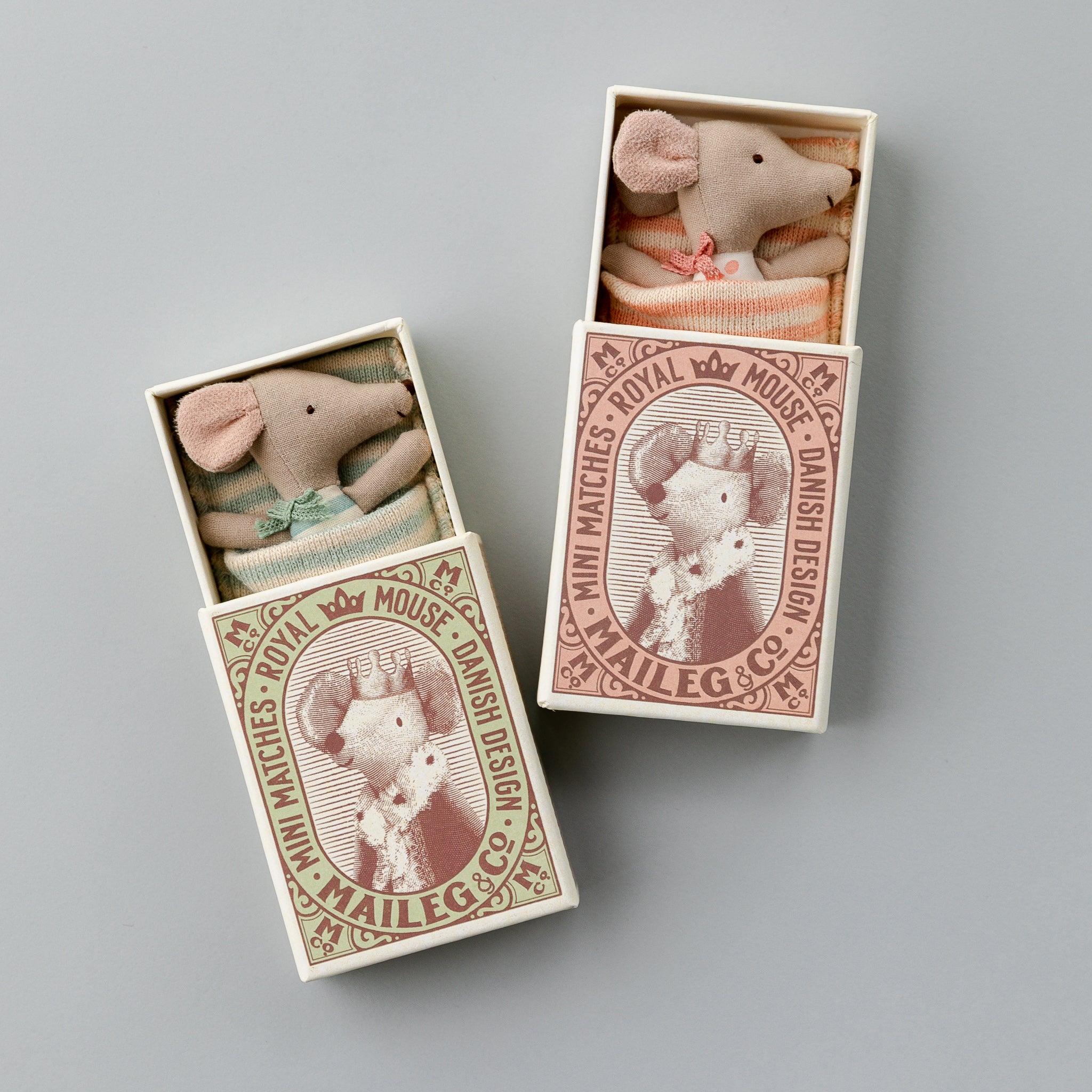 Maileg | Sleepy/Wakey Baby Mouse in Matchbox