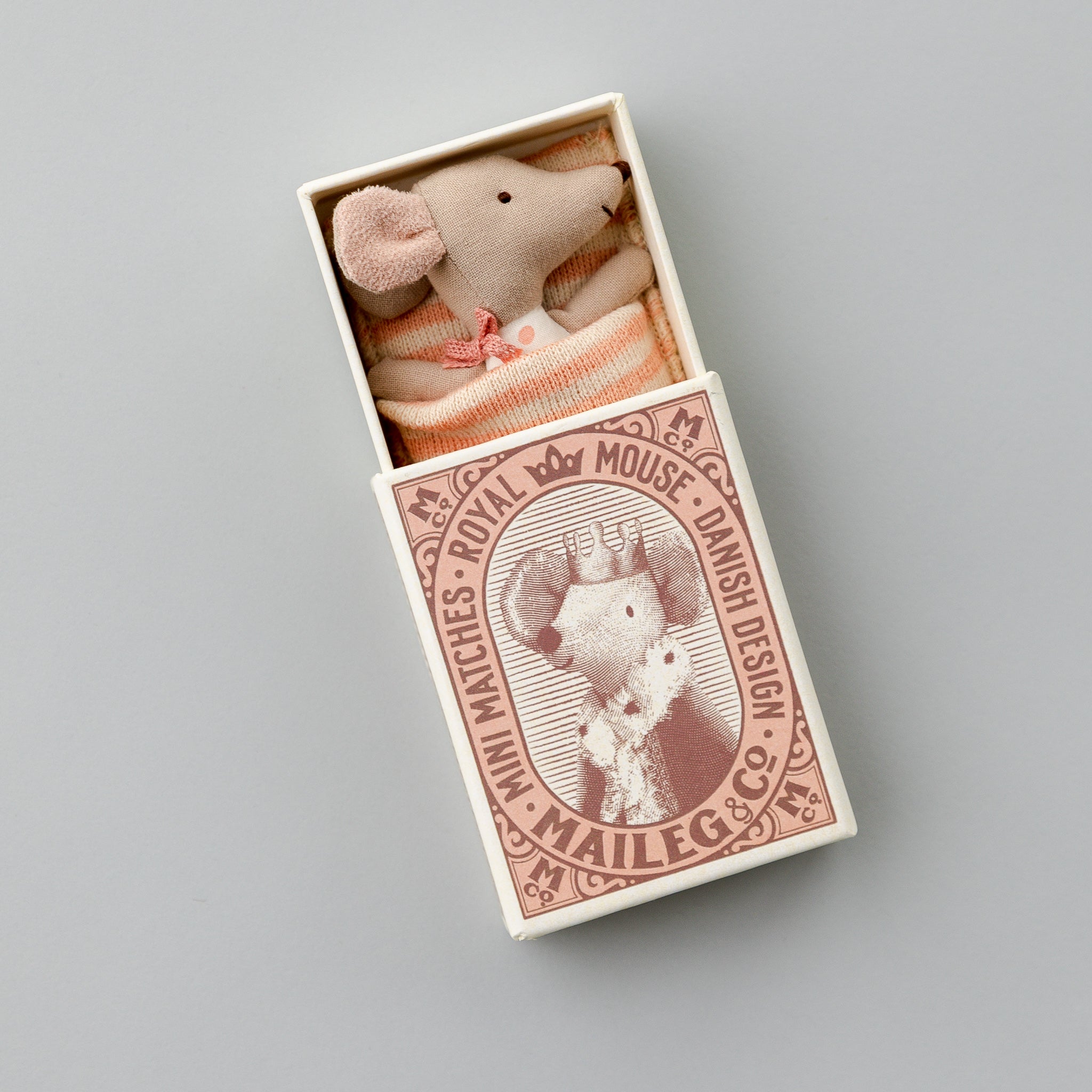 Maileg | Sleepy/Wakey Baby Mouse in Matchbox