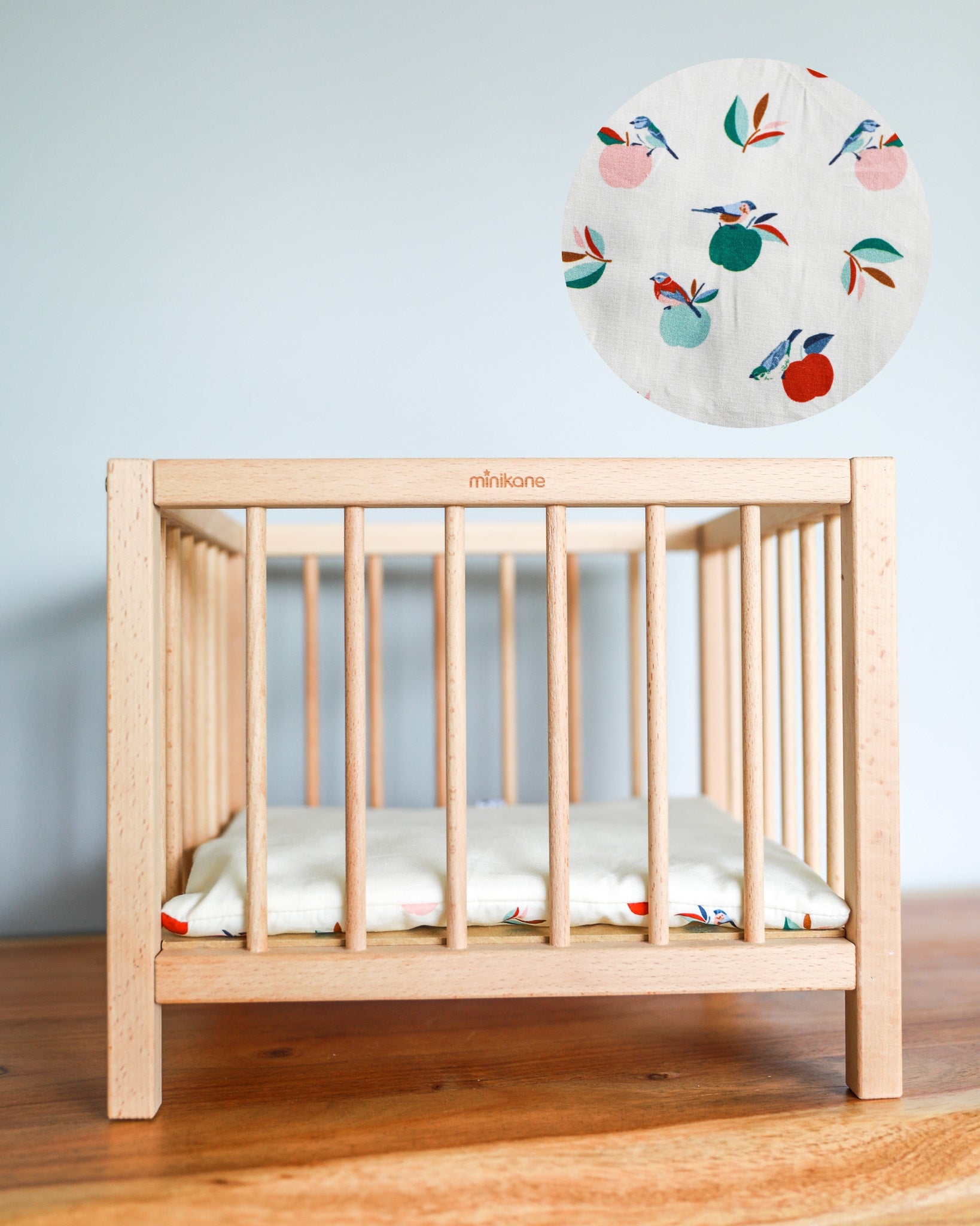 Minikane Doll Furniture | Baby Doll Playpen - Birds & Apples
