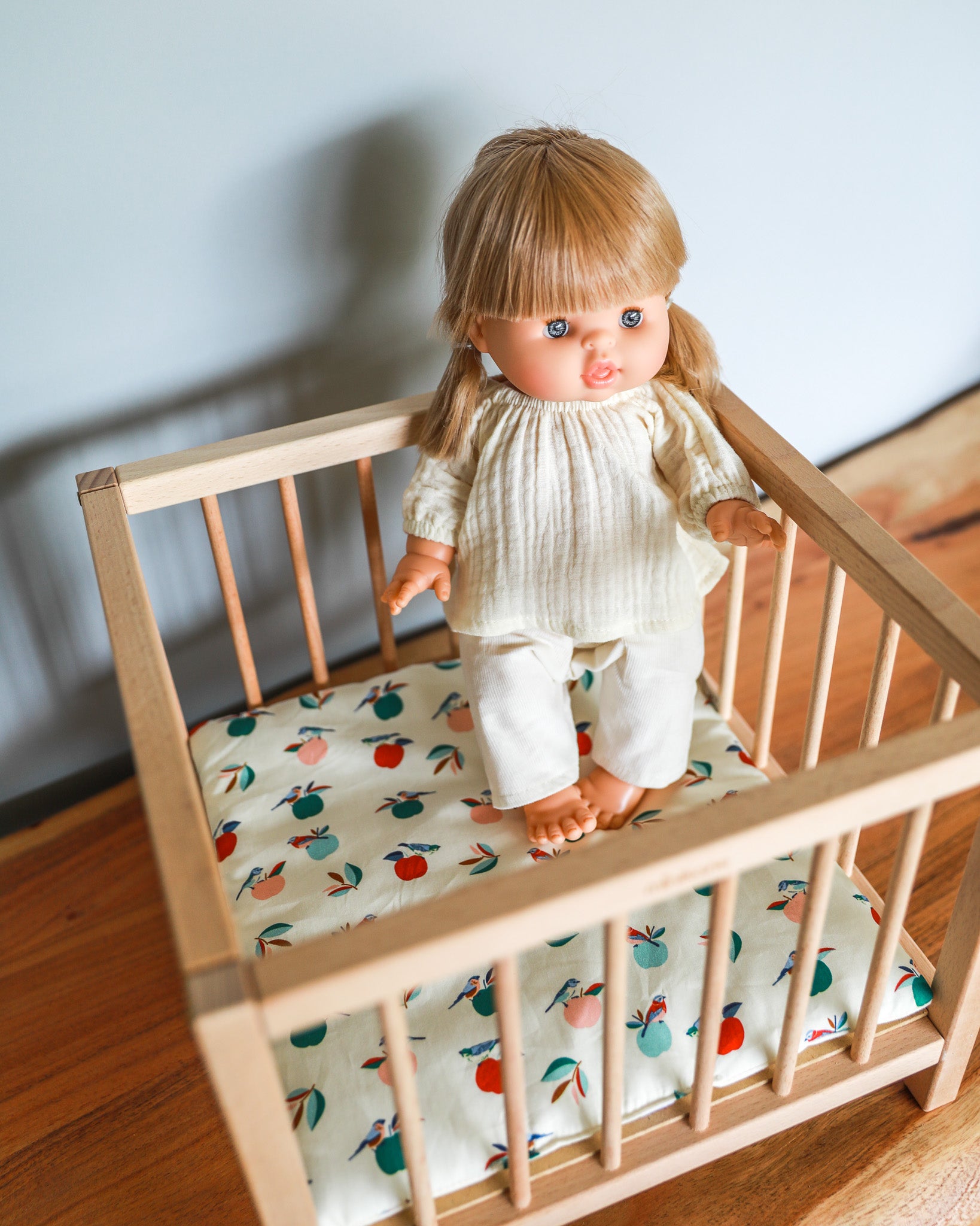 Minikane Doll Furniture | Baby Doll Playpen - Birds & Apples