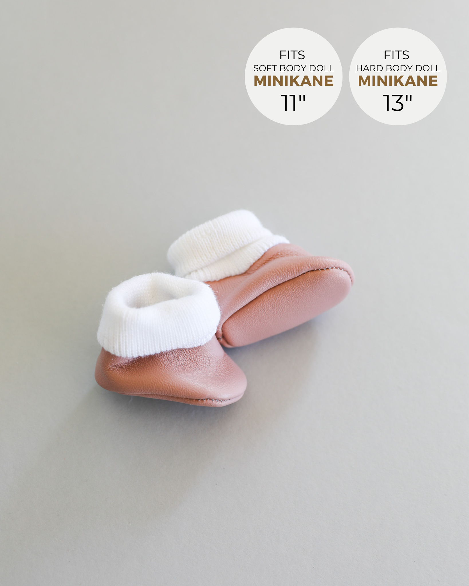Minikane Doll Shoes | Baby Doll Slipper Socks - Blush