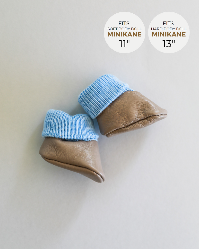 Minikane Doll Shoes | Baby Doll Slipper Socks - Grey