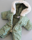 Minikane Doll Clothes | Baby Doll Snowsuit - Green Gingham