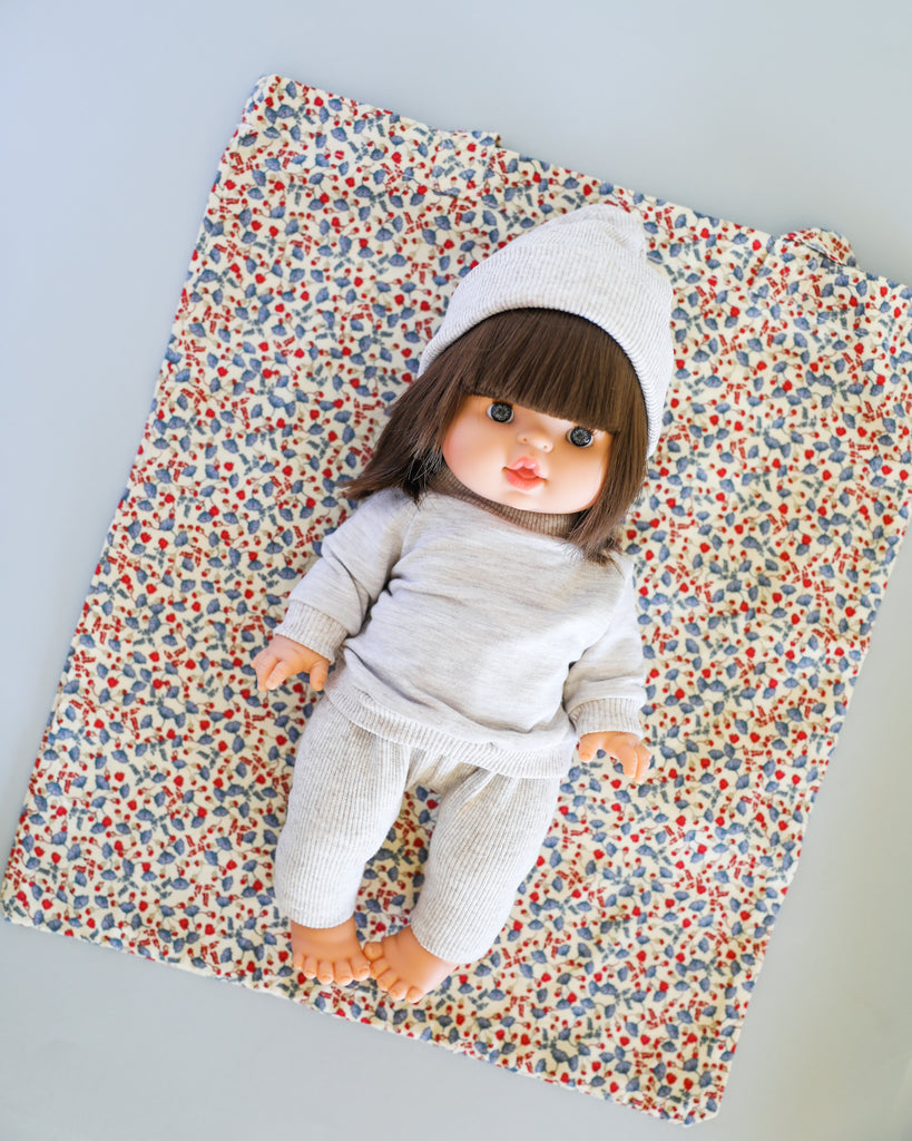 Minikane Doll Clothes | Baby Doll Sweatshirt Set with Beanie (Beige)
