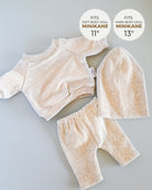 Minikane Doll Clothes | Baby Doll Sweatshirt Set with Beanie (Beige)