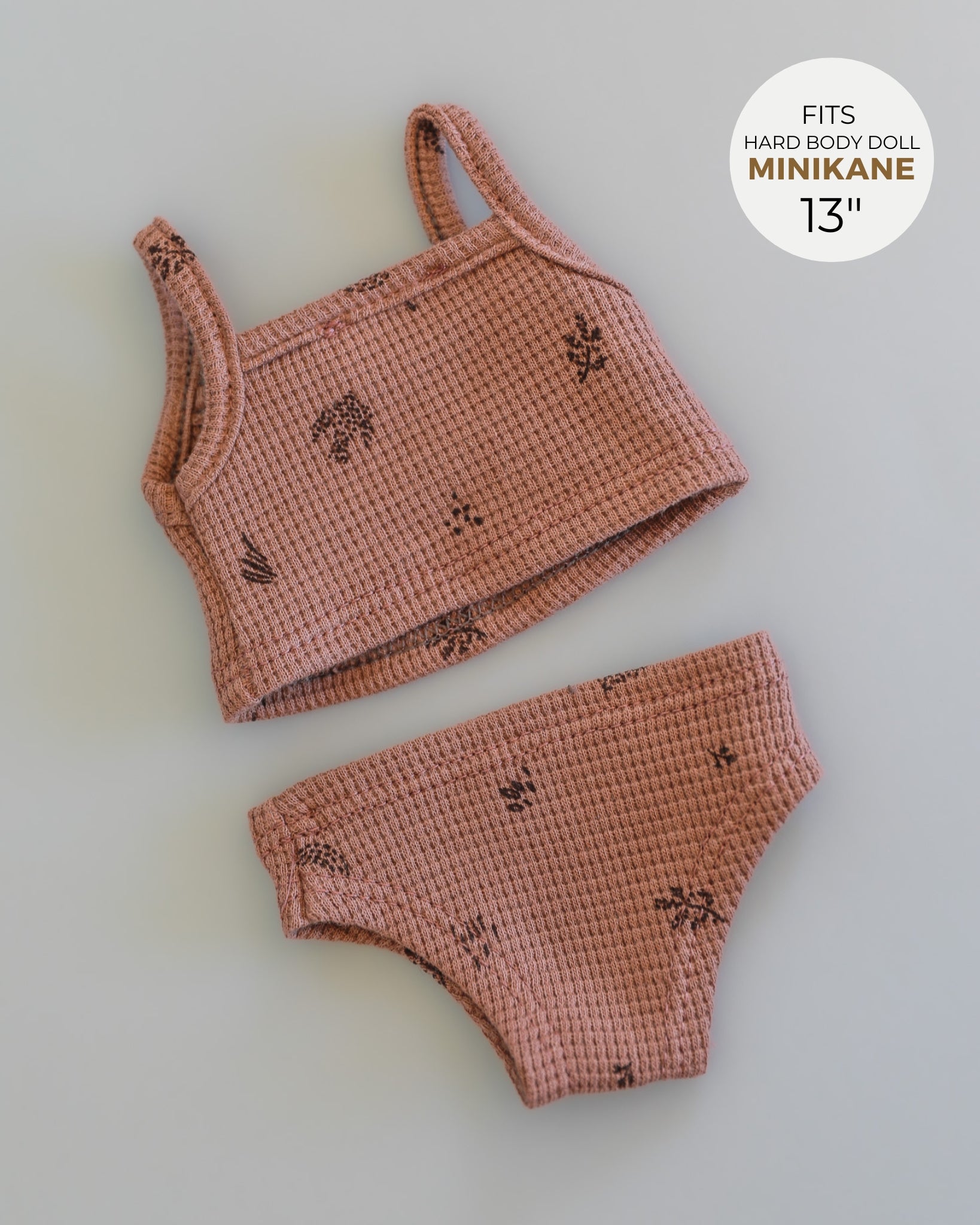 Minikane Doll Clothes | Baby Girl Doll Underwear Set (Chestnut)