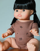 Minikane Doll Clothes | Short Sleeved Baby Doll Bodysuit (Chestnut)